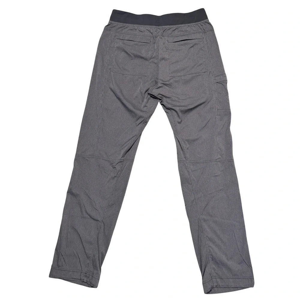 Lululemon Seawall Track Pants Mens L Grey Striped Drawstring Athleisure Yoga 34L